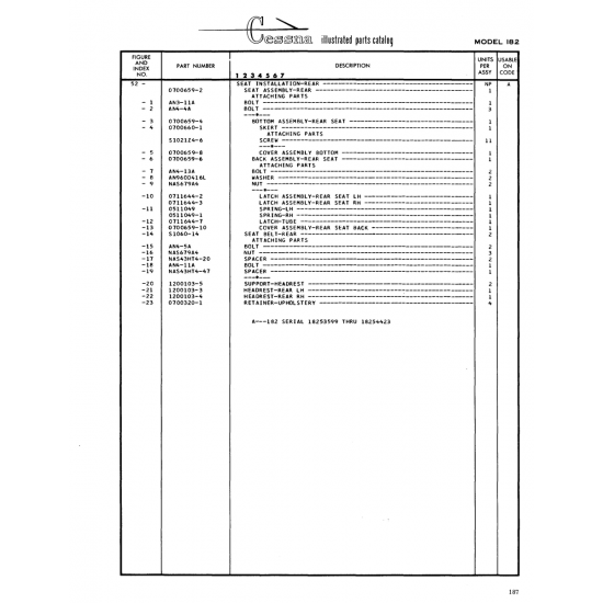 Aviation Part (0711644-3) — Cessna 182 Skylane