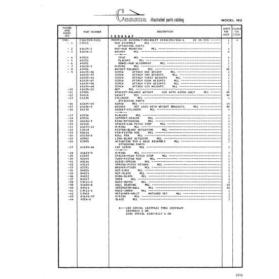 Aviation Part (A3906) — Cessna 182 Skylane