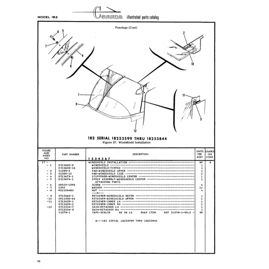 Aviation Part (0713609-1) — Cessna 182 Skylane
