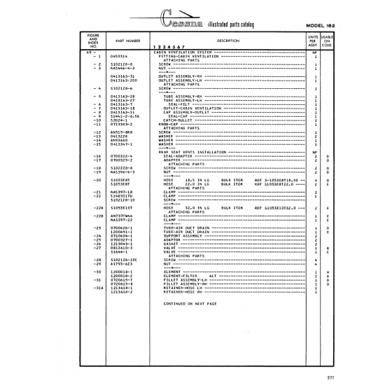 Aviation Part (Sl021Z8-10) — Cessna 182 Skylane Aviation Part (Sl021Z8-10) — Cessna 182 Skylane