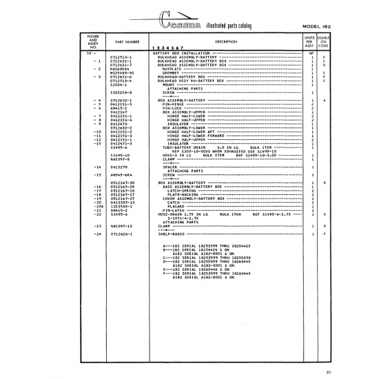 Aviation Part (0412471-3) — Cessna 182 Skylane Aviation Part (0412471-3) — Cessna 182 Skylane