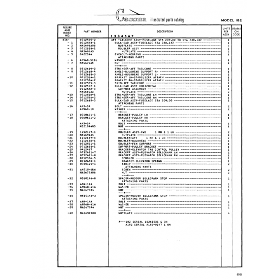 Aviation Part (0712525-2) — Cessna 182 Skylane