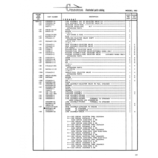 Aviation Part (0716623-2) — Cessna 182 Skylane