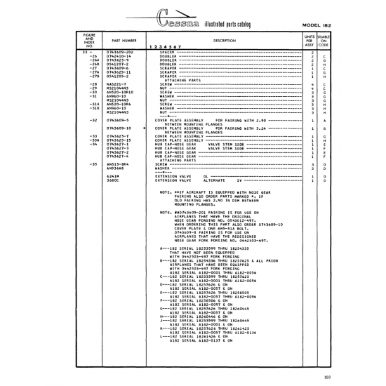 Aviation Part (0743609-10) — Cessna 182 Skylane Aviation Part (0743609-10) — Cessna 182 Skylane
