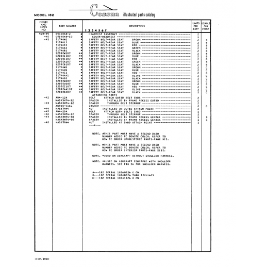 Aviation Part (S2070Ul07) — Cessna 182 Skylane Aviation Part (S2070Ul07) — Cessna 182 Skylane