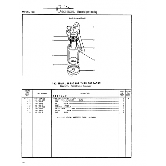 Aviation Part (33-199-7) — Cessna 182 Skylane