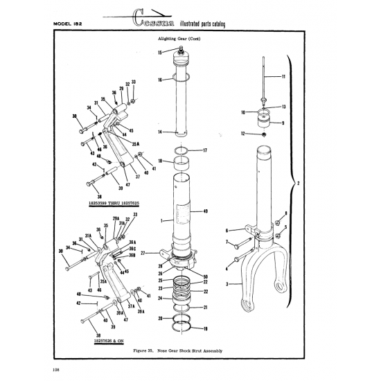 Nose Gear Shock Strut Assembly (MOOEL182) — Cessna 182 Skylane