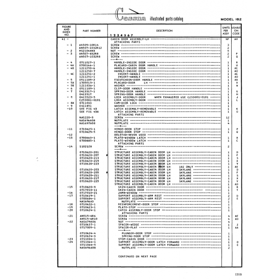 Aviation Part (0413317) — Cessna 182 Skylane Aviation Part (0413317) — Cessna 182 Skylane