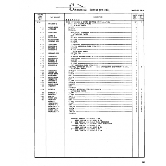 Military-Standard Aircraft Part (MSl6624-25) — Cessna 182 Skylane