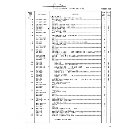 Aviation Part (0713696-6) — Cessna 182 Skylane
