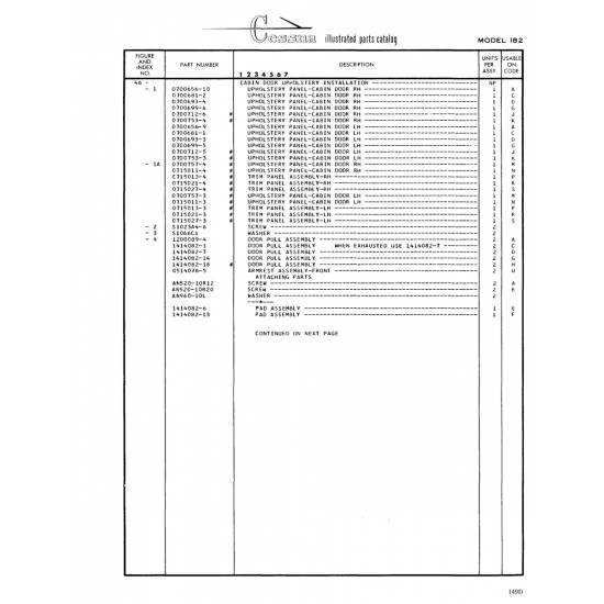 Aviation Part (0715021-4) — Cessna 182 Skylane Aviation Part (0715021-4) — Cessna 182 Skylane