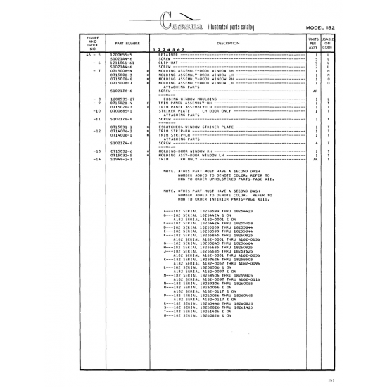 Aviation Part (0715028-4) — Cessna 182 Skylane Aviation Part (0715028-4) — Cessna 182 Skylane