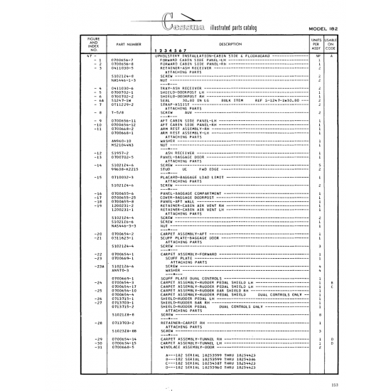 Aviation Part (Sl023Z8-8B) — Cessna 182 Skylane Aviation Part (Sl023Z8-8B) — Cessna 182 Skylane