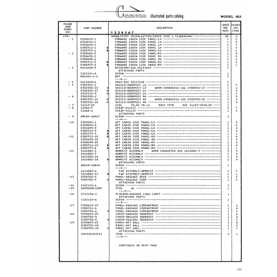 Aviation Part (XX49265K2215) — Cessna 182 Skylane Aviation Part (XX49265K2215) — Cessna 182 Skylane