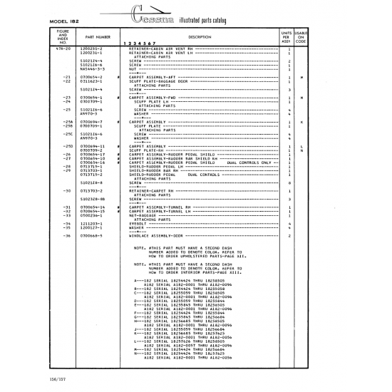 Aviation Part (0500236-1) — Cessna 182 Skylane