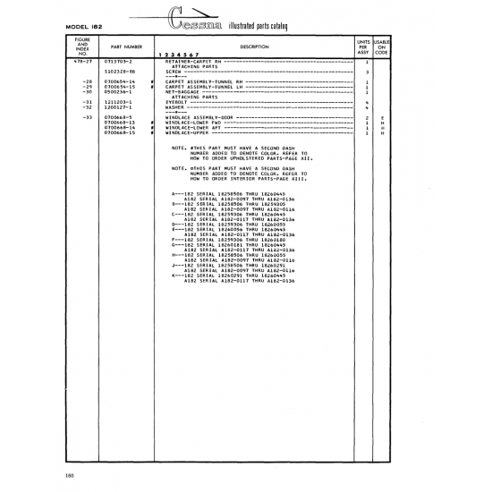 Aviation Part (0700668-13) — Cessna 182 Skylane Aviation Part (0700668-13) — Cessna 182 Skylane