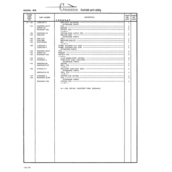 Aviation Part (0310196-15) — Cessna 182 Skylane
