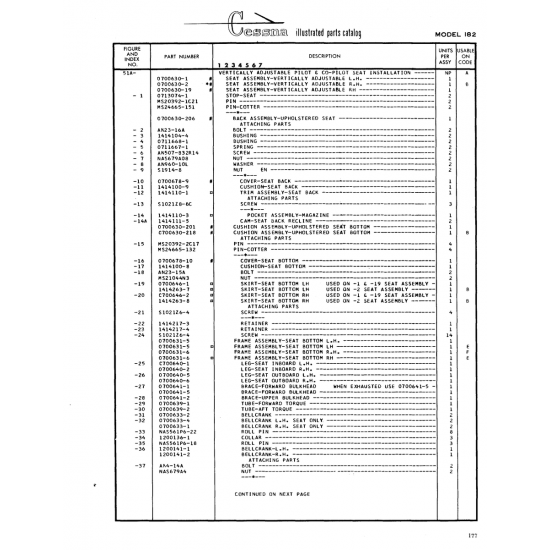 Aviation Part (0700630-2) — Cessna 182 Skylane Aviation Part (0700630-2) — Cessna 182 Skylane