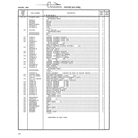 Aviation Part (Sl360-15) — Cessna 182 Skylane Aviation Part (Sl360-15) — Cessna 182 Skylane