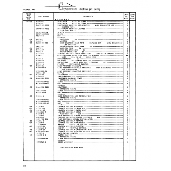Aviation Part (Sl222-16) — Cessna 182 Skylane Aviation Part (Sl222-16) — Cessna 182 Skylane