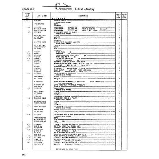 Aviation Part (Sl241-15) — Cessna 182 Skylane Aviation Part (Sl241-15) — Cessna 182 Skylane