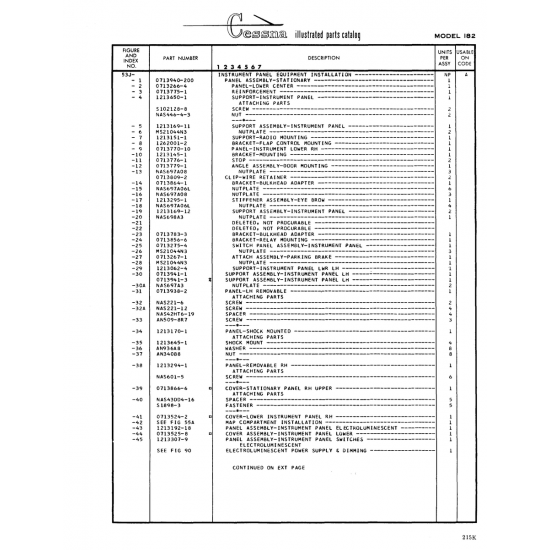 Aviation Part (0713H0-10) — Cessna 182 Skylane Aviation Part (0713H0-10) — Cessna 182 Skylane