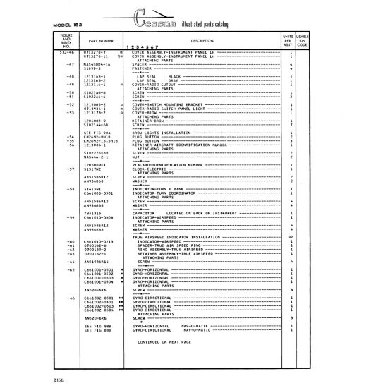 Aviation Part (Sl898-3) — Cessna 182 Skylane