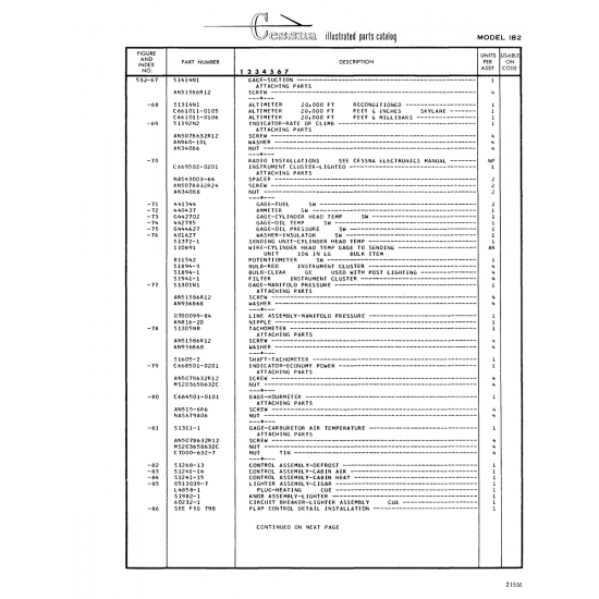 Aviation Part (Sl982-l) — Cessna 182 Skylane