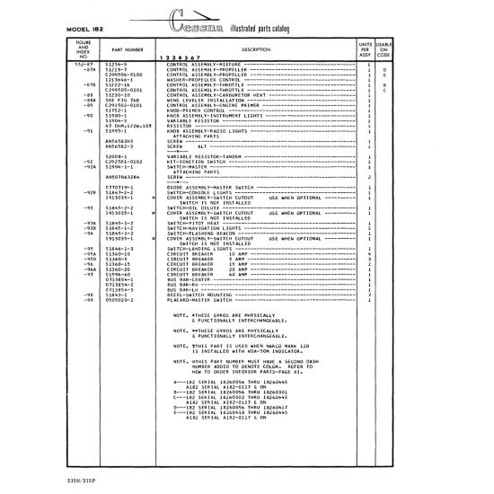 Aviation Part (0713854-1) — Cessna 182 Skylane