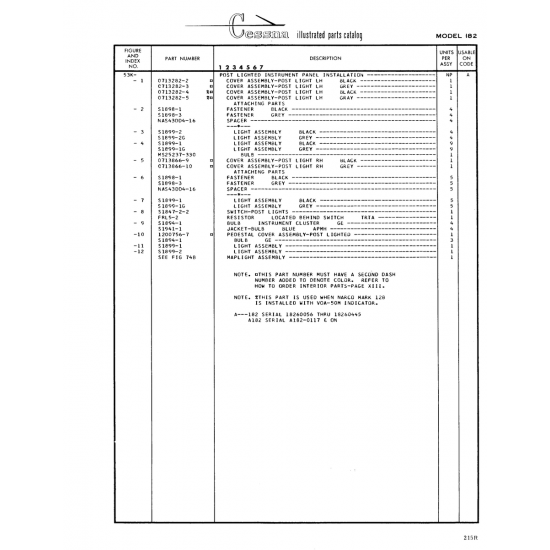 Aviation Part (0713282-4) — Cessna 182 Skylane Aviation Part (0713282-4) — Cessna 182 Skylane
