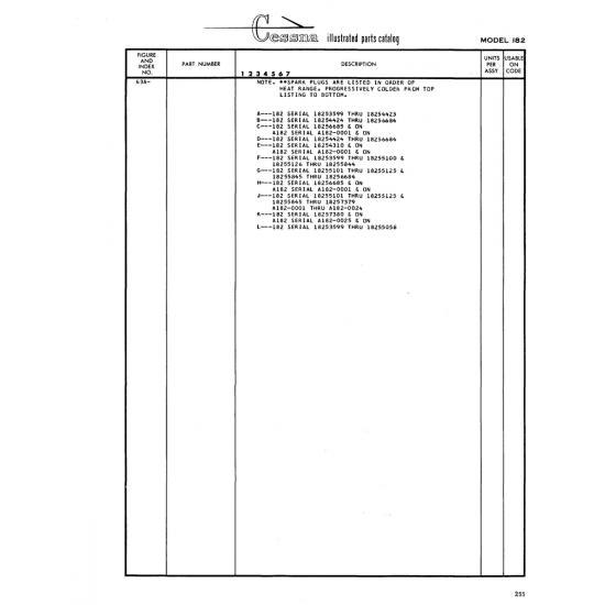 Aviation Part (18255126) — Cessna 182 Skylane