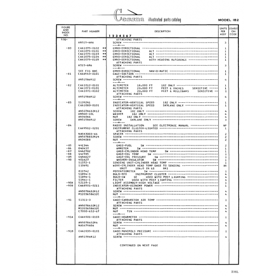Aviation Part (S2135-1) — Cessna 182 Skylane