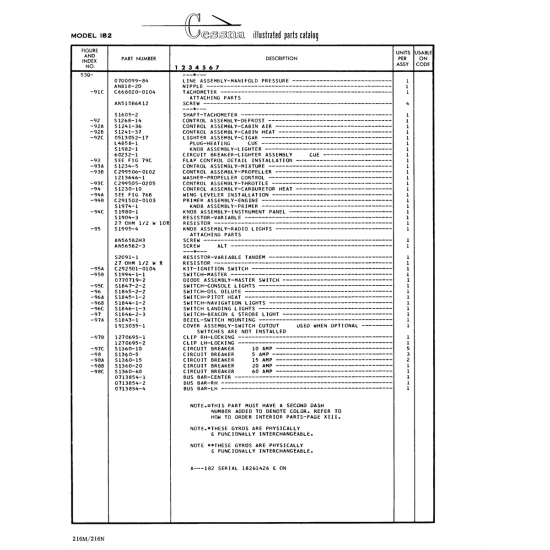 Aviation Part (Sl844-l-2) — Cessna 182 Skylane Aviation Part (Sl844-l-2) — Cessna 182 Skylane