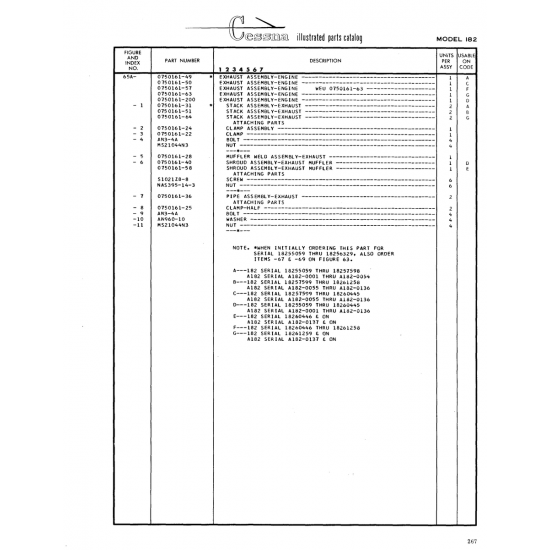 Aviation Part (0750161-31) — Cessna 182 Skylane Aviation Part (0750161-31) — Cessna 182 Skylane