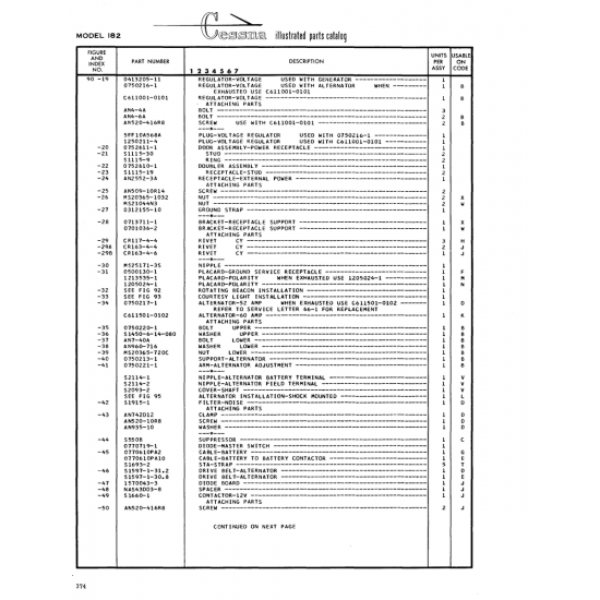 Aviation Part (CR117-4-4) — Cessna 182 Skylane Aviation Part (CR117-4-4) — Cessna 182 Skylane