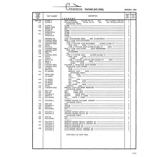 Aviation Part (0712756-1) — Cessna 182 Skylane Aviation Part (0712756-1) — Cessna 182 Skylane