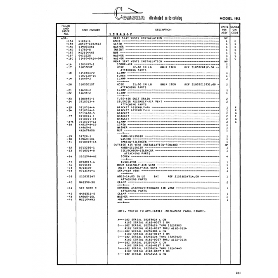 Aviation Part (S1450-5A24-040) — Cessna 182 Skylane