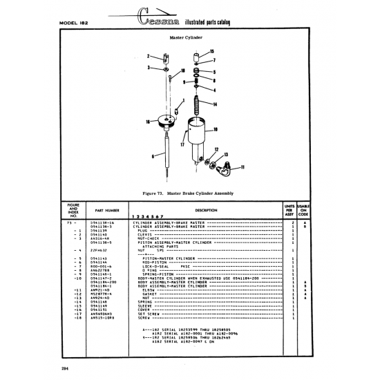 Aviation Part (800-001-b) — Cessna 182 Skylane Aviation Part (800-001-b) — Cessna 182 Skylane