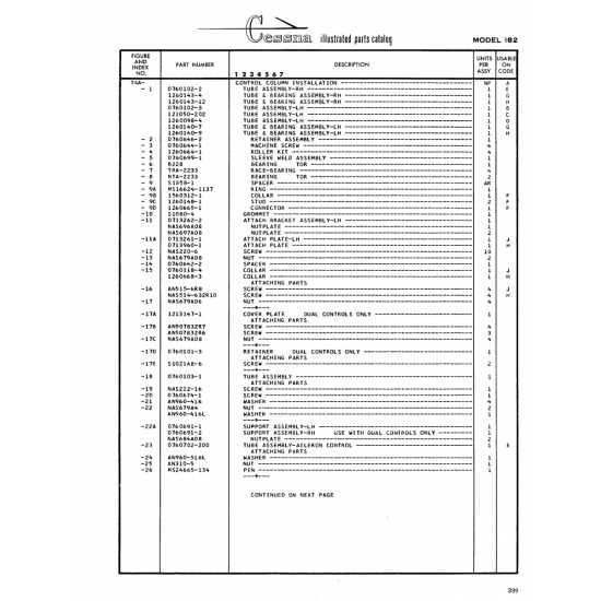 Aviation Part (1260148-1) — Cessna 182 Skylane Aviation Part (1260148-1) — Cessna 182 Skylane