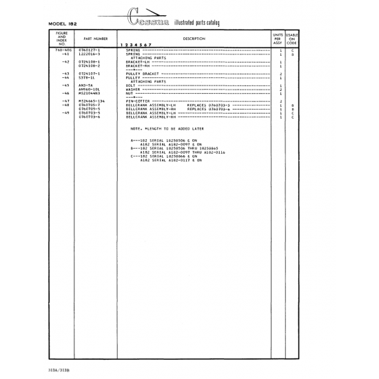Aviation Part (76B-40G) — Cessna 182 Skylane Aviation Part (76B-40G) — Cessna 182 Skylane
