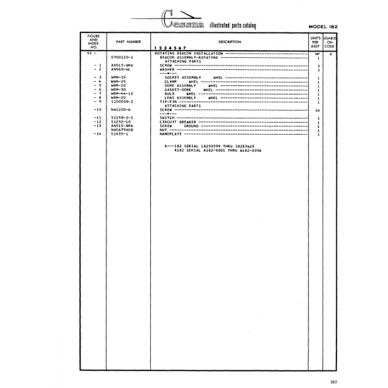 Aviation Part (WRM-10) — Cessna 182 Skylane Aviation Part (WRM-10) — Cessna 182 Skylane