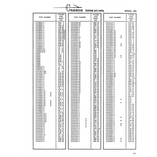 Aviation Part (1414107-l) — Cessna 182 Skylane Aviation Part (1414107-l) — Cessna 182 Skylane